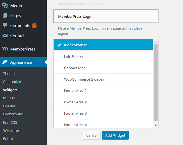 add-course-login-widget-wordpress