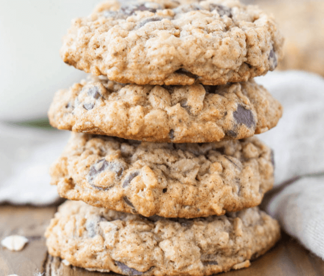 Oatmeal chocolate chip cookies. you should name this image file oatmeal-chocolate-chip-cookies. 