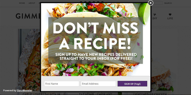 OptinMonster email popup to get more subscribers
