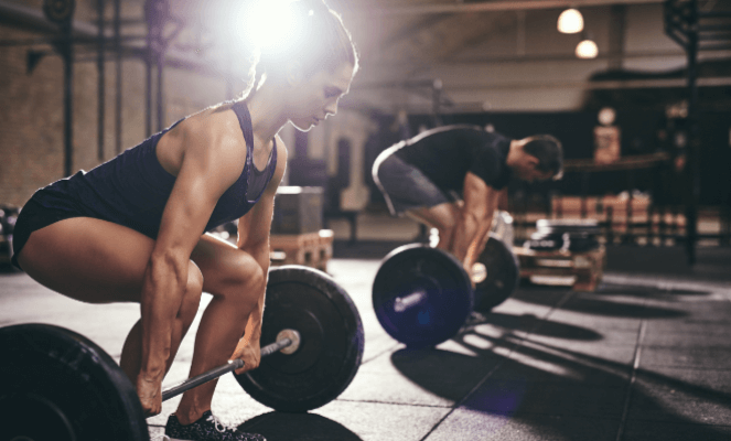 Two people working out. This is an example of a useful stock image 