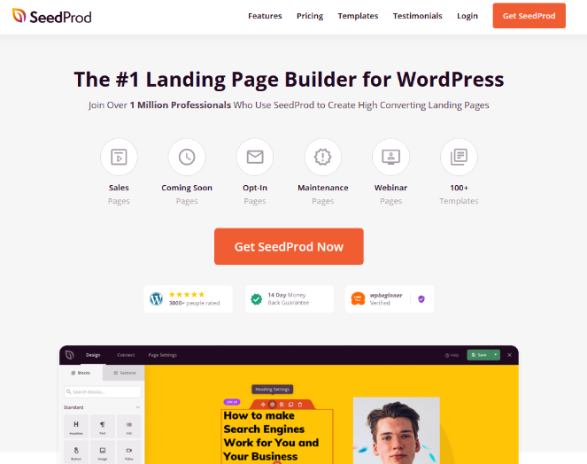 seedprod landing page builder