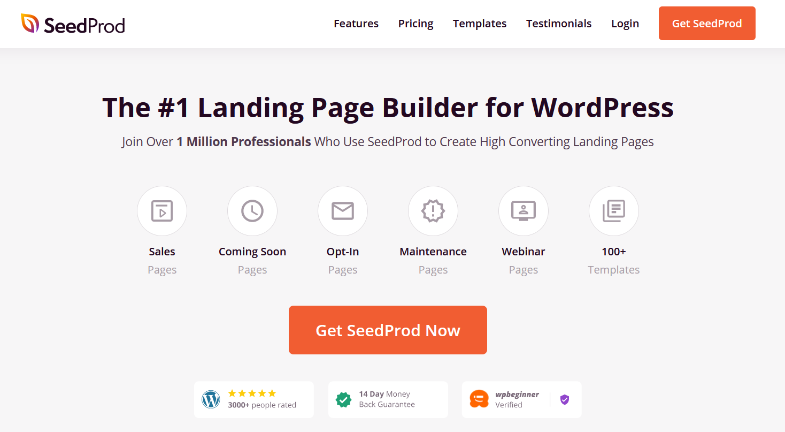 seedprod landing page builder